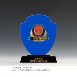 成都police奖牌 从警30周年纪念品 光荣退休留念摆件